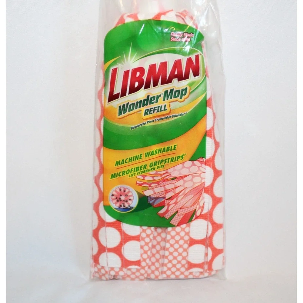 Libman Wonder Microfiber Mop Refill Reusable Machine Washable Easy Change NEW